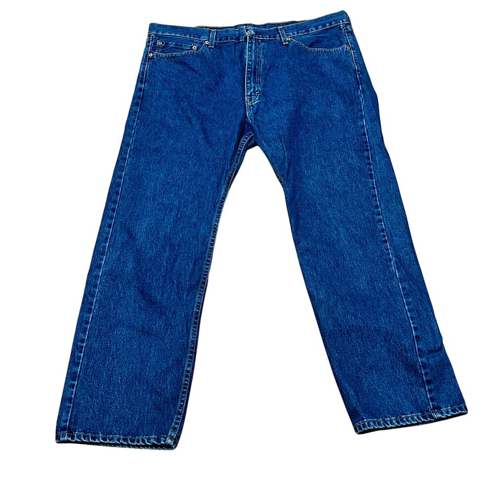 Levi's 505 Denim Blue Jeans Regular Fit Men's W40 L30 100% Cotton Dark Stonewash